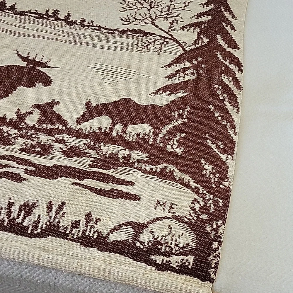Margareta Eriksson Family Of Moose Brown and Cream Patterned Textile